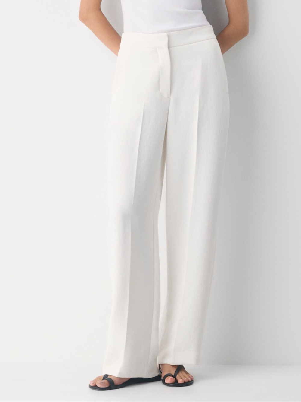 Wilfred Limitless Pant Crepette - White Wide-Leg Trousers
